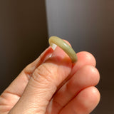 17.2mm A-Grade Natural White Greenish Yellow Jadeite Ring Band No. 161869