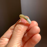 17.2mm A-Grade Natural White Greenish Yellow Jadeite Ring Band No. 161869