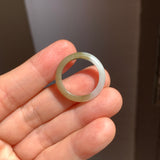 17.2mm A-Grade Natural White Greenish Yellow Jadeite Ring Band No. 161869