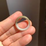 17.2mm A-Grade Natural White Greenish Yellow Jadeite Ring Band No. 161869