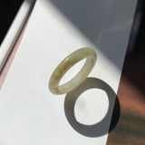 17.2mm A-Grade Natural Yellowish Green Jadeite Ring Band No. 161866
