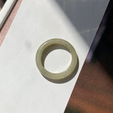 17.2mm A-Grade Natural Yellowish Green Jadeite Ring Band No. 161866