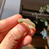 17.2mm A-Grade Natural Yellowish Green Jadeite Ring Band No. 161866