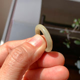 17.2mm A-Grade Natural Yellowish Green Jadeite Ring Band No. 161866