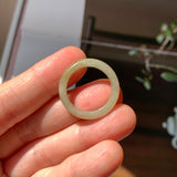 17.2mm A-Grade Natural Yellowish Green Jadeite Ring Band No. 161866