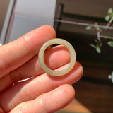 17.2mm A-Grade Natural Yellowish Green Jadeite Ring Band No. 161866