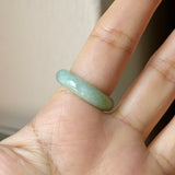 16.8mm A-Grade Natural Moss On Snow Jadeite Joseon Ring Band (Osmanthus Flower) No.162628
