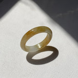 17.2mm A-Grade Natural Yellow White Jadeite Ring Band No. 161861
