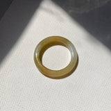 17.2mm A-Grade Natural Yellow White Jadeite Ring Band No. 161861