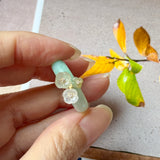 16.8mm A-Grade Natural Moss On Snow Jadeite Joseon Ring Band (Osmanthus Flower) No.162629