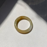 17.2mm A-Grade Natural Yellow White Jadeite Ring Band No. 161861