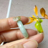 16.8mm A-Grade Natural Moss On Snow Jadeite Joseon Ring Band (Osmanthus Flower) No.162629