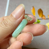 16.8mm A-Grade Natural Moss On Snow Jadeite Joseon Ring Band (Osmanthus Flower) No.162629