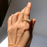 17.2mm A-Grade Natural Yellow White Jadeite Ring Band No. 161861