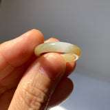 17.2mm A-Grade Natural Yellow White Jadeite Ring Band No. 161861