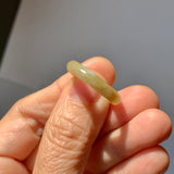 17.2mm A-Grade Natural Yellow White Jadeite Ring Band No. 161861