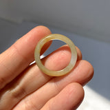 17.2mm A-Grade Natural Yellow White Jadeite Ring Band No. 161861