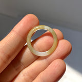 17.2mm A-Grade Natural Yellow White Jadeite Ring Band No. 161861