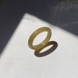 17.3mm A-Grade Natural Greenish Yellow Jadeite Ring Band No. 161860