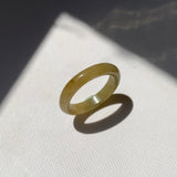 17.3mm A-Grade Natural Greenish Yellow Jadeite Ring Band No. 161860