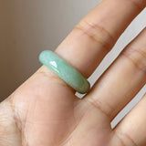 16.9mm A-Grade Natural Moss On Snow Jadeite Joseon Ring Band (Osmanthus Flower) No.162630