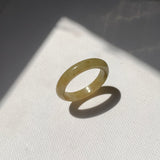 17.3mm A-Grade Natural Greenish Yellow Jadeite Ring Band No. 161860