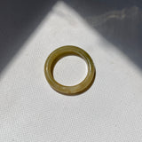 17.3mm A-Grade Natural Greenish Yellow Jadeite Ring Band No. 161860