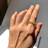 17.3mm A-Grade Natural Greenish Yellow Jadeite Ring Band No. 161860