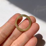 17.3mm A-Grade Natural Greenish Yellow Jadeite Ring Band No. 161860
