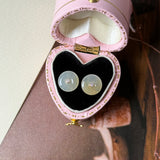 Icy A-Grade Natural Yellow White Jadeite Donut Stud Earrings No. 180942