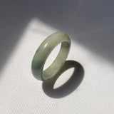 17.3mm A-Grade Natural Floral Jadeite Ring Band No. 161459