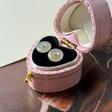 Icy A-Grade Natural Yellow White Jadeite Donut Stud Earrings No. 180942