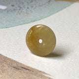 A-Grade Natural Yellow Jadeite Donut Pendant No.170974