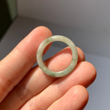17.3mm A-Grade Natural Floral Jadeite Ring Band No. 161459