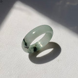 17.2mm A-Grade Natural Floral Jadeite Ring Band No. 161475