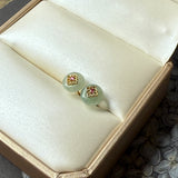 A-Grade Natural Greenish Blue Jadeite Donut Peranakan Tile Earring No.180859