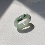 17.2mm A-Grade Natural Floral Jadeite Ring Band No. 161475