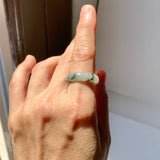 17.2mm A-Grade Natural Floral Jadeite Ring Band No. 161475