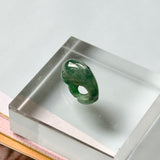 A-Grade Dark Bluish Green Jadeite Dolphin Pendant No. 172970
