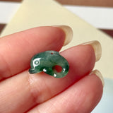 A-Grade Dark Bluish Green Jadeite Dolphin Pendant No. 172970