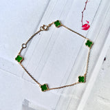 A-Grade Natural Imperial Green Jadeite Petite Clover Bracelet No.190370