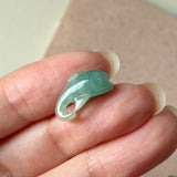 A-Grade Light Bluish Green Jadeite Dolphin Pendant No. 172969