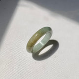 17.2mm A-Grade Natural Bluish Green Yellow Jadeite Ring Band No. 161849