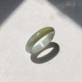 17.2mm A-Grade Natural Bluish Green Yellow Jadeite Ring Band No. 161849
