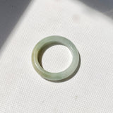 17.2mm A-Grade Natural Bluish Green Yellow Jadeite Ring Band No. 161849