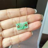 A-Grade Natural Moss On Snow Jadeite Tag Pendant No. 172971