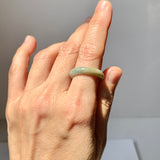 17.2mm A-Grade Natural Bluish Green Yellow Jadeite Ring Band No. 161849