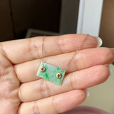 A-Grade Natural Moss On Snow Jadeite Tag Pendant No. 172971
