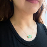A-Grade Natural Moss On Snow Jadeite Tag Pendant No. 172971