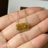 A-Grade Natural Osmanthus Floral Jadeite Tag Pendant No. 172972